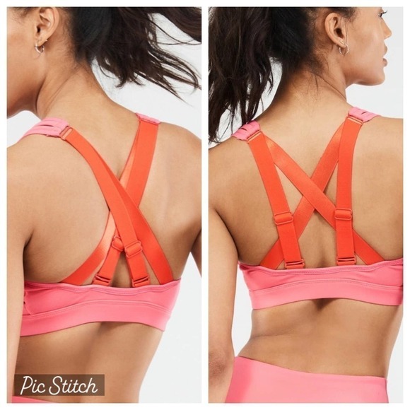 FABLETICS Belle High Impact Sports Bra in Sunset Bonfire Women's Size S Strappy - Picture 12 of 12
